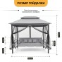 Садова гойдалка з подушками та москитною сіткою LEOBRO Elit Grey (LB-1098) - 2