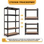 Набір стелажів 2 шт LEOBRO Premium Black  180 х 90 х 40 см, 175кг/полиця, 5 полиць (LB-R115X2) - 3