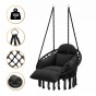 Подвесное плетеное кресло-качалка LEOBRO Boho Deluxe XL 80 см Black (LB-1142) - 1