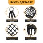 Подвесное плетеное кресло-качалка LEOBRO Boho Deluxe XL 80 см Black (LB-1142) - 3