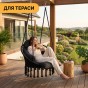 Подвесное плетеное кресло-качалка LEOBRO Boho Deluxe XL 80 см Black (LB-1142) - 8