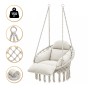 Подвесное плетеное кресло-качалка LEOBRO Boho Deluxe Pro XL 80 см Cream (LB-1143) - 1