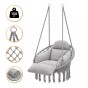 Підвісне плетене крісло-гойдалка LEOBRO Boho Deluxe Pro XL 80 см Grey (LB-1144) - 1