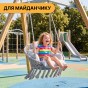 Підвісне плетене крісло-гойдалка LEOBRO Boho Deluxe Pro XL 80 см Grey (LB-1144) - 8