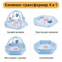 Дитячий розвивальний килимок 4 в 1 "Ведмедик і зайчик Hello" блакитний з кульками LEOBRO (LB-1188) - 2