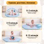 Дитячий розвивальний килимок 4 в 1 "Ведмедик і зайчик Hello" блакитний з кульками LEOBRO (LB-1188) - 5