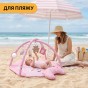 Дитячий розвивальний килимок 4 в 1 "Ведмедик і зайчик Hello" рожевий з кульками LEOBRO (LB-1184) - 10