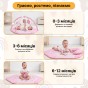 Дитячий розвивальний килимок 4 в 1 "Ведмедик і зайчик Hello" рожевий з кульками LEOBRO (LB-1184) - 5