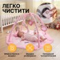 Дитячий розвивальний килимок 4 в 1 "Ведмедик і зайчик Hello" рожевий з кульками LEOBRO (LB-1184) - 6