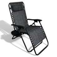 Розкладне крісло шезлонг LEOBRO Zero Gravity темно-сіре (HT-167D DARK GREY)