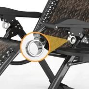 Комплект з 2 шезлонгів  Zero Gravity LEOBRO Коричневе плетене Ротанг (ZGC-S09Х2)