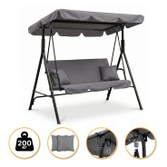 Гойдалка з подушками на 3 особи LEOBRO Grey