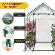 Стелаж-теплиця LEOBRO 143x143x195 см на 8 полиць (LB-G123)