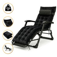 Розкладне крісло ліжко з оксамитовим матрацом LEOBRO Black (LB-FCB-G4-BLK)