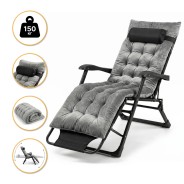Розкладне крісло ліжко з оксамитовим матрацом LEOBRO Grey (LB-FCB-G4-GRY)