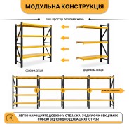 Набор из двух стеллажей LEOBRO Premium 200 х 200 х 50 см, 175кг/полка, 5 полок (LB-R132Х2)