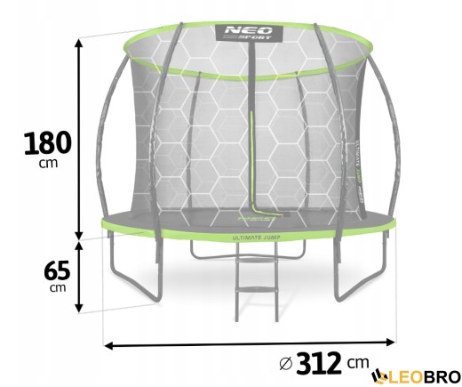 Батут Neo-Sport Premium 312 см с внутренней сеткой (NS-10C221) - 4