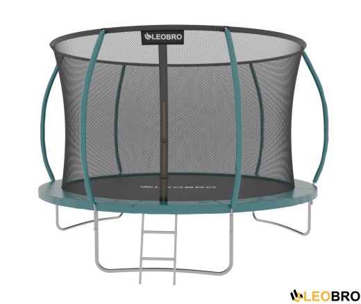 Батут із внутрішньою захисною сіткою 252 см LEOBRO Premium Pro 8FT GREEN - 1