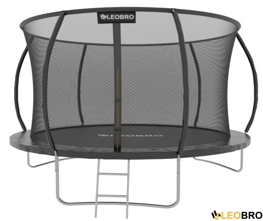 Батут із внутрішньою захисною сіткою 312 см LEOBRO Premium Pro 10FT BLACK - 1