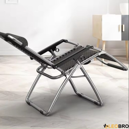 Розкладне крісло шезлонг із подушкою Zero Gravity LEOBRO Сіре - 5