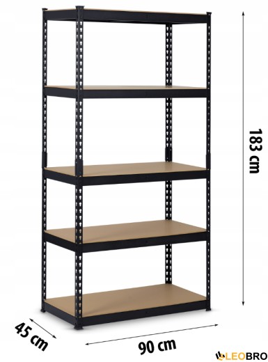 Стелаж Humberg 183 x 90 x 45 см HR-700 Black (570001) - 7