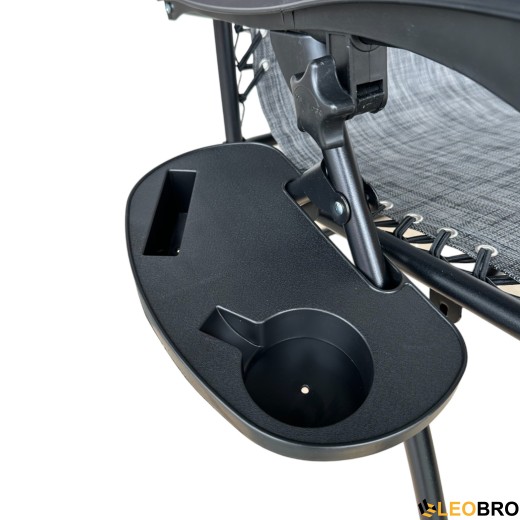 Розкладне крісло шезлонг Zero Gravity LEOBRO Темно-сіре - 3