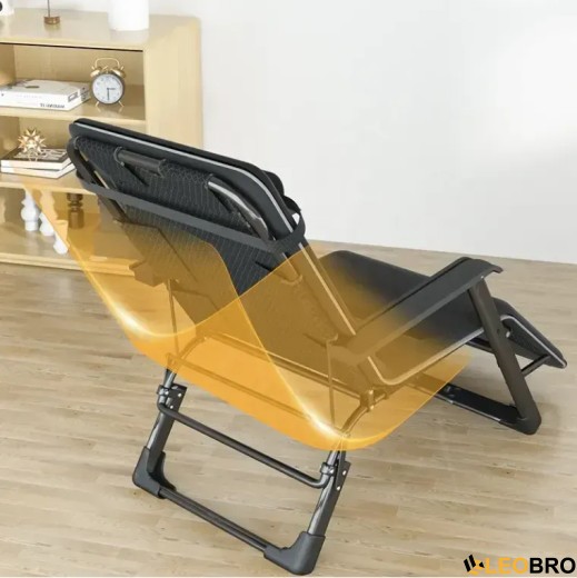 Розкладне крісло ліжко з подушкою LEOBRO Темно-сіре (LB-FCB-G2-BLK) - 4