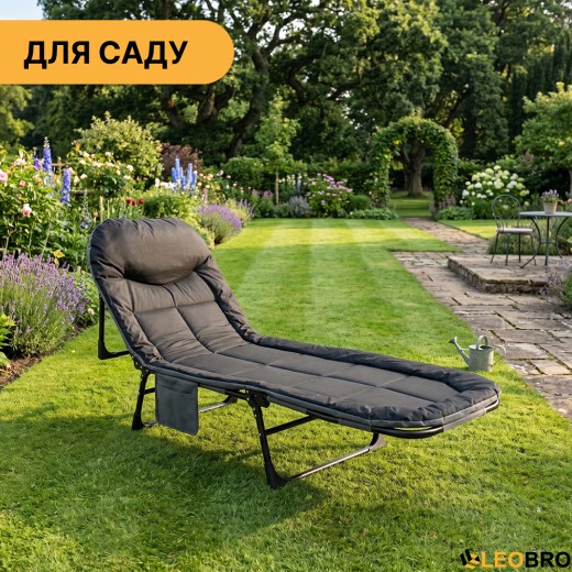 Розкладне ліжко (розкладачка) з вбудованим матрацом LEOBRO Black (LB-FB-M1-BLK) - 8