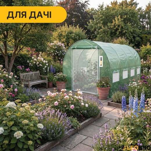 Садова теплиця парник LEOBRO Garden 10м2 Green Mosquito Door (LB-G109-GRN) - 7