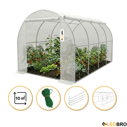 Садова теплиця парник LEOBRO Garden 10м2 White MultiDoor (LB-G112-WHT) - 1