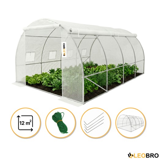 Садова теплиця парник LEOBRO Garden 12м2 White MultiDoor (LB-G113-WHT) - 1