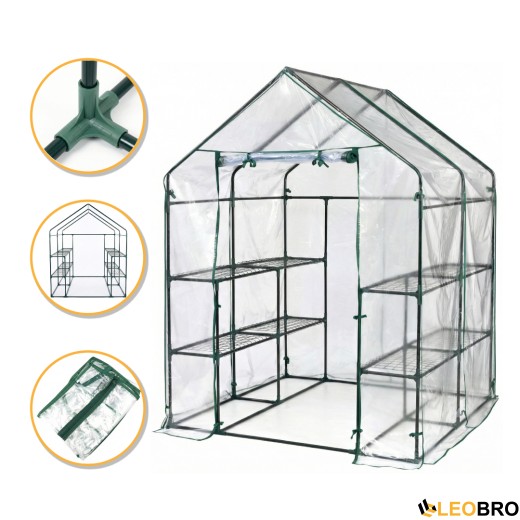 Стелаж-теплиця LEOBRO 143x143x195 см на 8 полиць (LB-G123) - 1