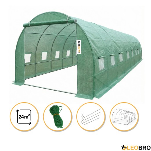 Посилена садова теплиця парник LEOBRO Garden 24м2 Green (LB-G124-GRN) - 1