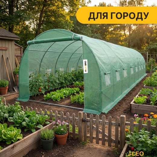 Посилена садова теплиця парник LEOBRO Garden 24м2 Green (LB-G124-GRN) - 6