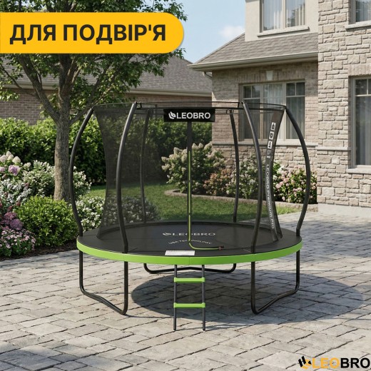 Батут з внутрішньою захисною сіткою 312 см LEOBRO Premium Pro 10FT GREEN (LB-1100) - 10