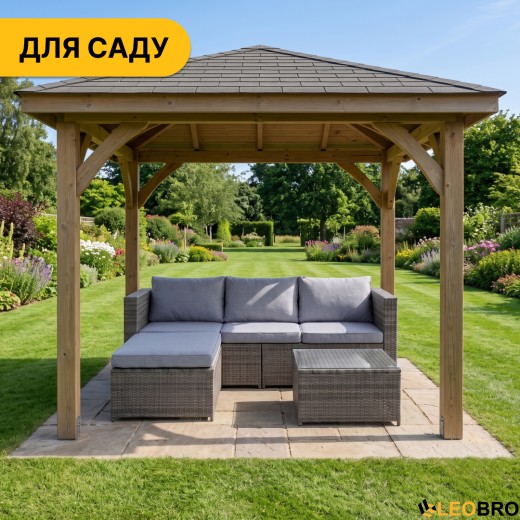 Комплект садовой мебели LEOBRO Lounge Set 3-в-1 (LB-1057) - 9