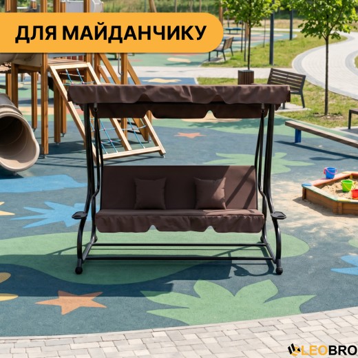 Велика гойдалка з подушками LEOBRO Luxury Brown (LB-1044) - 10