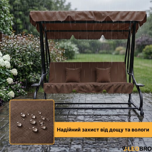 Велика гойдалка з подушками LEOBRO Luxury Brown (LB-1044) - 8