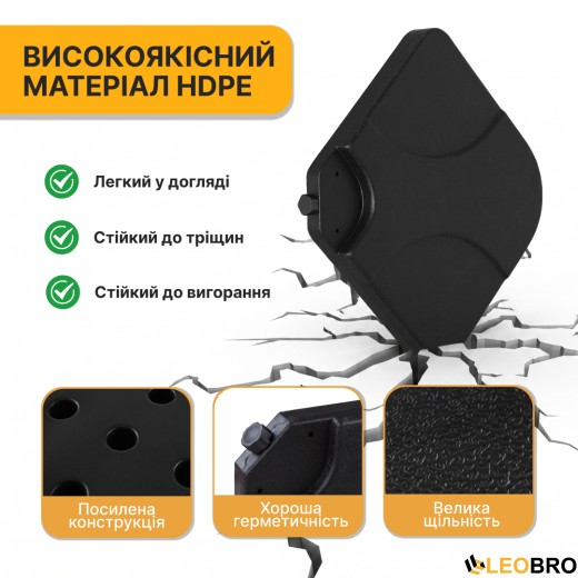 Комплект Складна садова парасоля з боковим подовжувачем LEOBRO Зелена + Підставка - 7