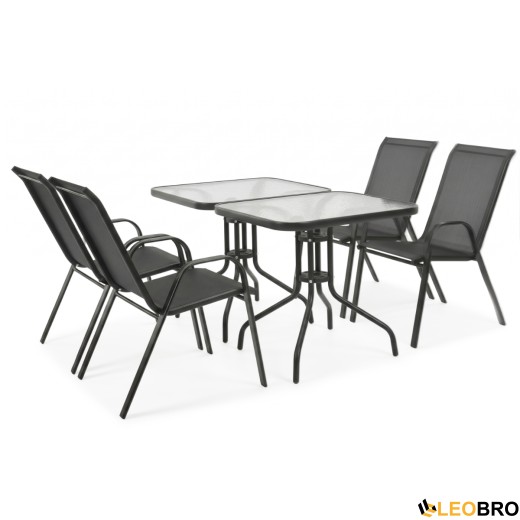 Комплект садових меблів LEOBRO Comfort Plus 4 крісла + 2 прямокутнх столика (LB-1053-2)  - 1