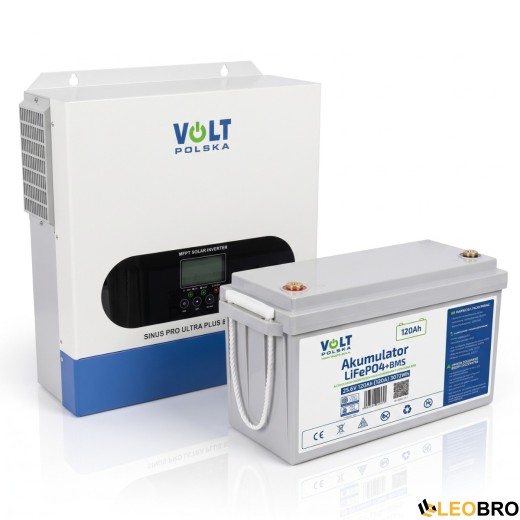 Volt Polska ULTRA PLUS 8500 24/230V (4200/8500W) + Акумулятор Volt Polska LiFePO4 25,6V 120Ah + BMS - 1