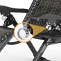 Розкладне крісло шезлонг Zero Gravity LEOBRO Сіре плетене Ротанг (ZGC-S10) - 3