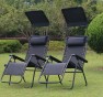 Розкладне крісло шезлонг LEOBRO Zero Gravity Black з козирком (LB-ZGC-T1-BLK) - 2