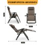 Розкладне крісло шезлонг LEOBRO Zero Gravity Premium Plaid (LB-ZGC-G2-PLD) - 2
