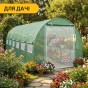Садова теплиця парник LEOBRO Garden 18м2 Green Mosquito Door (LB-G110-GRN) - 7