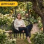 Підвісне плетене крісло-гойдалка LEOBRO Boho XL 80 см Black з подушкою (LB-1105) - 9