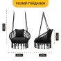 Підвісне плетене крісло-гойдалка LEOBRO Boho Comfort XL 80 см Black (LB-1108) - 3