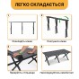 Розкладний туристичний стіл LEOBRO Camp Black XL (LB-1070) - 6